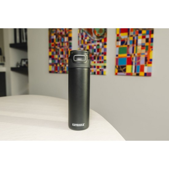 Термопляшка 600 мл сталева Kambukka Elton Insulated, вакуумна насичений чорний - 11-03038