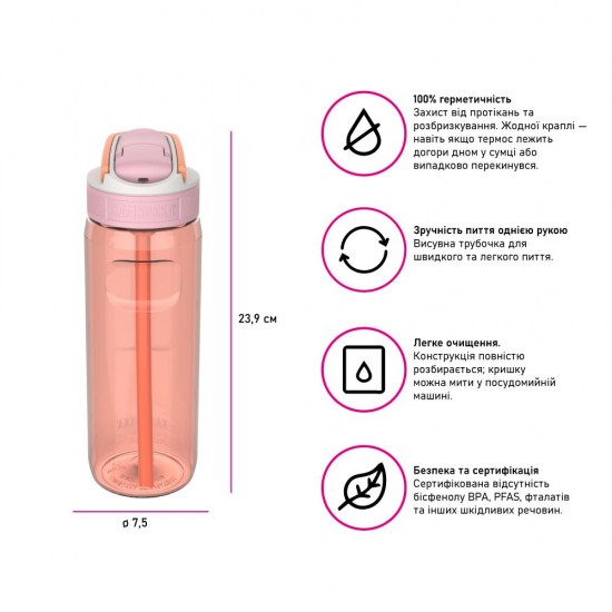 Пляшка для води 750 мл тританова Kambukka Lagoon манговий - 11-04043