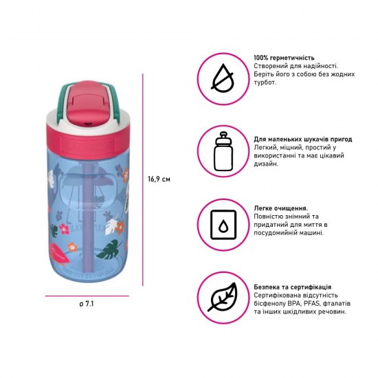 Пляшка для води 400 мл тританова Kambukka Lagoon синій/малиновий - 11-04052 Пляшка для води 400 мл тританова Kambukka Lagoon синій/малиновий - 11-04052