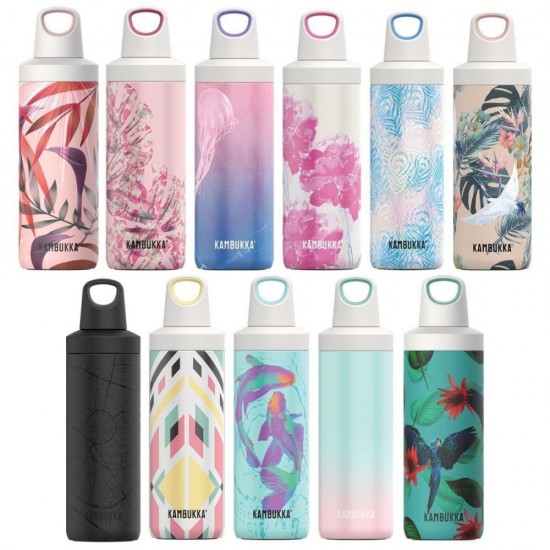 Термопляшка 500 мл сталева Kambukka Reno Insulated, вакуумна чорний - 11-05016