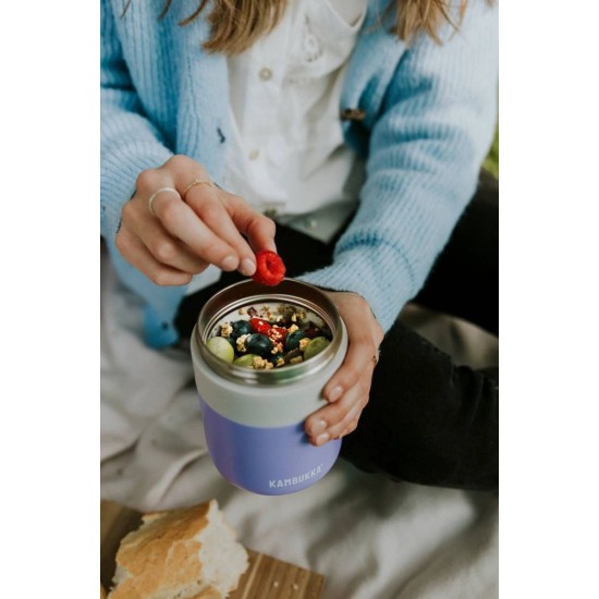 Термос для їжі 600 мл сталевий Kambukka Bora, вакуумний лавандовий - 11-06012