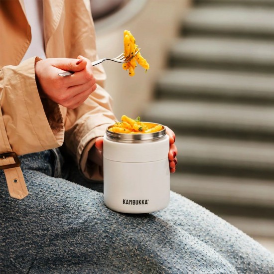Термос для їжі 600 мл сталевий Kambukka Bora, вакуумний білий - 11-06013