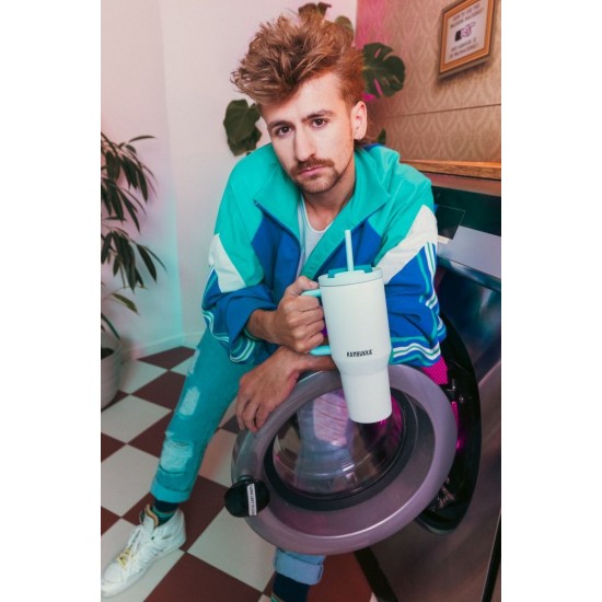 Термокухоль 950 мл сталева Kambukka Rio, вакуумна білий/блакитний - 11-08003