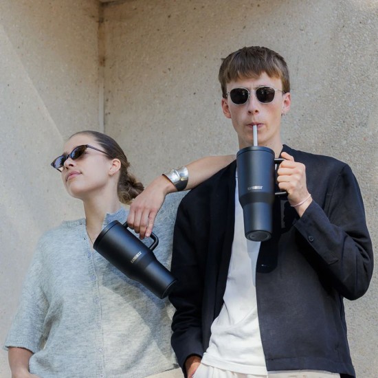 Термокухоль 950 мл сталева Kambukka Rio, вакуумна чорний - 11-08005