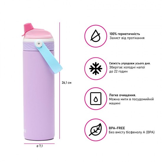 Термопляшка 600 мл сталева 2в1 Kambukka Dupla Insulated бузковий - 11-10012 Термопляшка 600 мл сталева 2в1 Kambukka Dupla Insulated бузковий - 11-10012