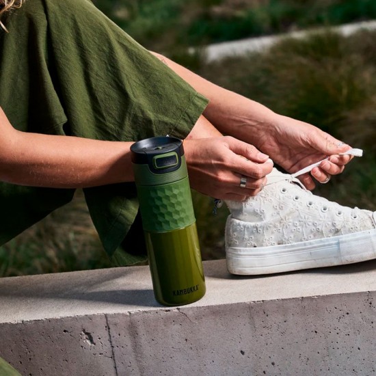 Термокружка 500 мл сталева Kambukka Etna Grip, вакуумна темний хакі - 11-01057