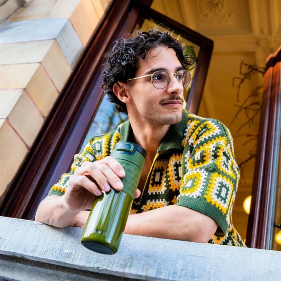 Термокружка 500 мл сталева Kambukka Etna Grip, вакуумна темний хакі - 11-01057