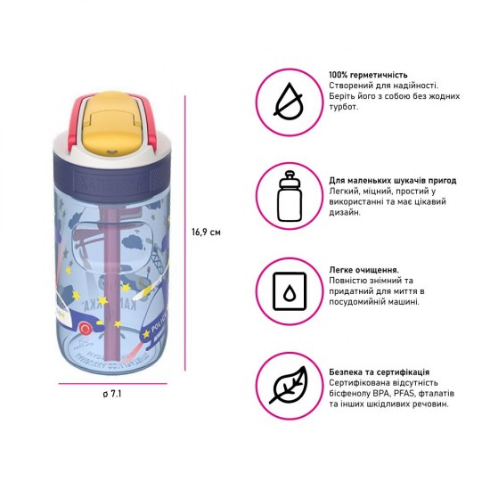 Пляшка для води 400 мл тританова Kambukka Lagoon синій/жовтий/червоний - 11-04059 Пляшка для води 400 мл тританова Kambukka Lagoon синій/жовтий/червоний - 11-04059