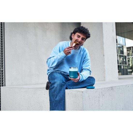 Термос для їжі 600 мл сталевий Kambukka Bora, вакуумний темно-синій - 11-06014