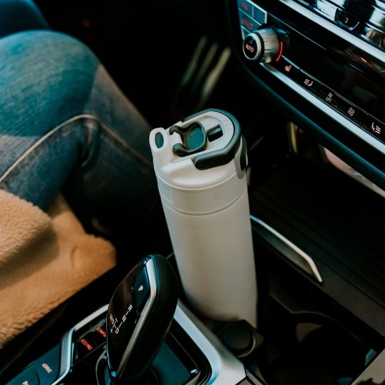 Термопляшка 600 мл сталева Kambukka Elton Insulated, вакуумна біла крейда - 11-03035