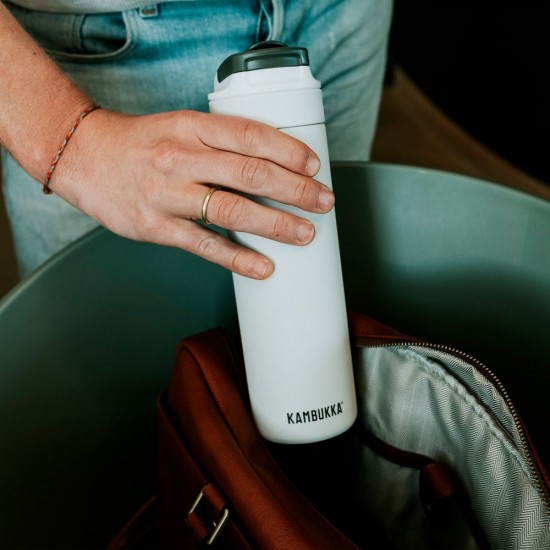 Термопляшка 600 мл сталева Kambukka Elton Insulated, вакуумна біла крейда - 11-03035