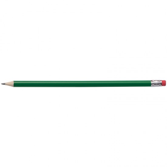 Олівець дерев'яний з гумкою зелений - 1039309