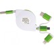 Подовжувальний зарядний кабель із 3 штекерами зелений - 2165209