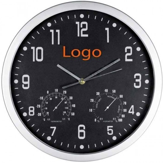 Настінний годинник з термометром і гідрометром CrisMa чорний - 4123803 Настінний годинник з термометром і гідрометром CrisMa чорний - 4123803