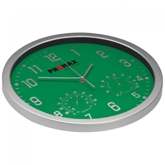 Годинники з термометром і гігрометром зелений - 4123809