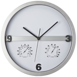 Годинники з термометром і гігрометром сірий - 4344907