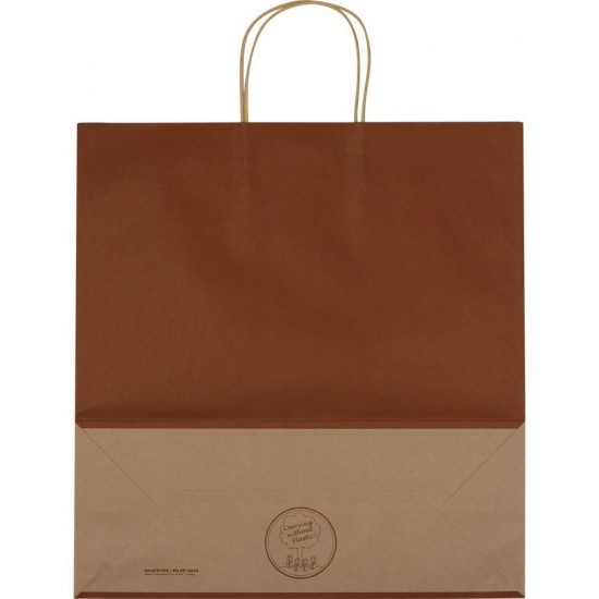 Пакет великий з двома ручками з переробленого паперу коричневий - 6181701