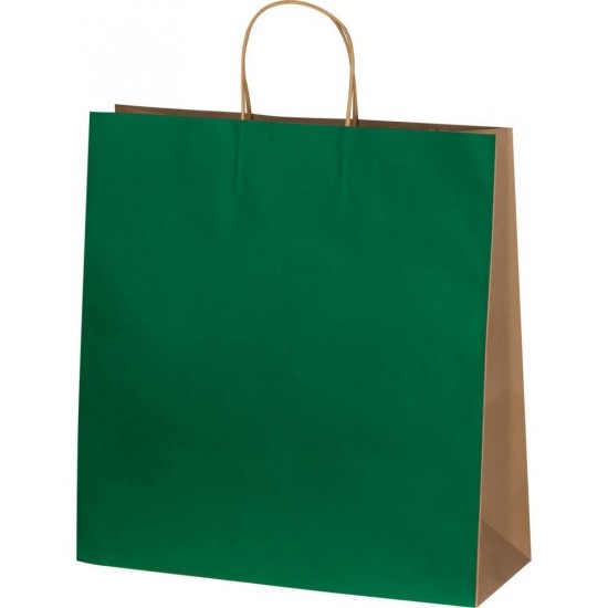 Пакет великий з двома ручками з переробленого паперу зелений - 6181709