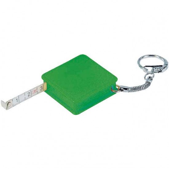 Рулетка маленька довжиною 1 метр квадратної форми зелений - 8880809