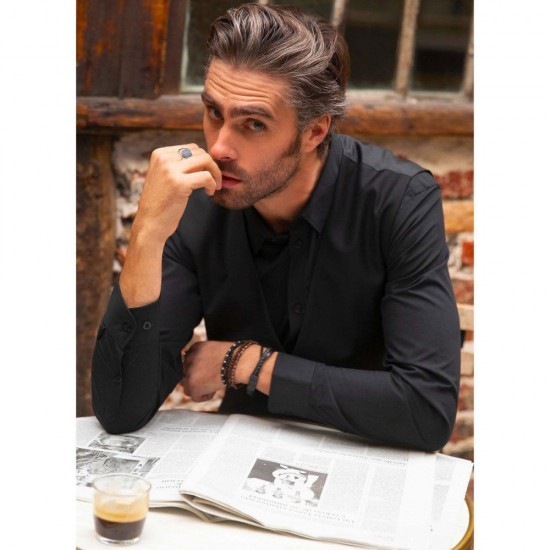 Сорочка чоловіча NeoBlu Blaise насичений чорний - 03182309L