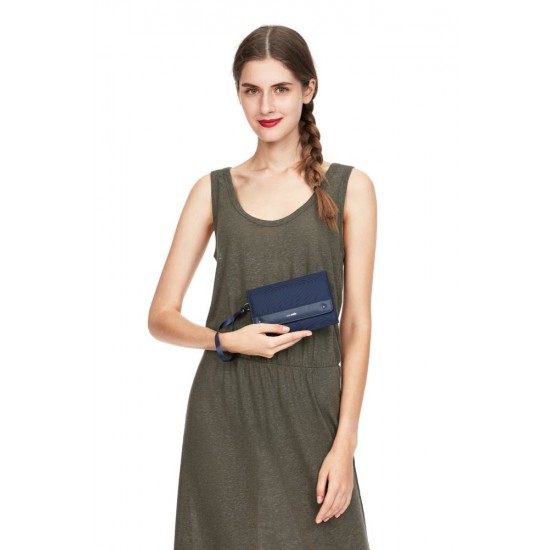 Гаманець-клатч антизлодій Pacsafe RFIDsafe clutch темно-синій - 11015645