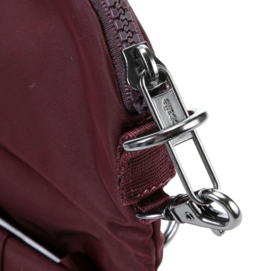 Сумка через плече жіноча антизлодій Pacsafe Citysafe CX Convertible Crossbody бордовий - 20405319