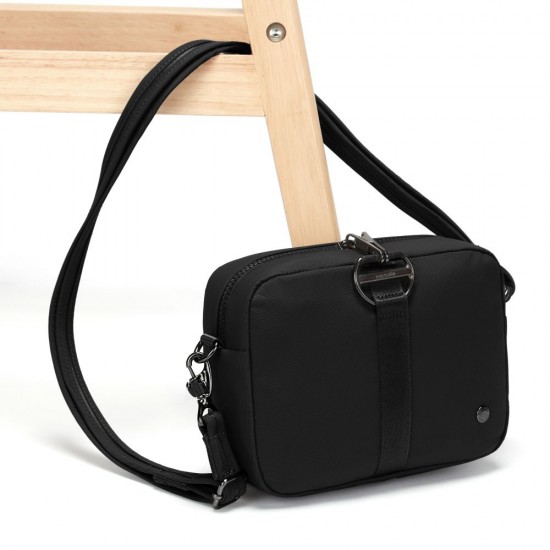 Сумка через плече жіноча антизлодій Pacsafe Citysafe CX square Crossbody чорний - 20436138