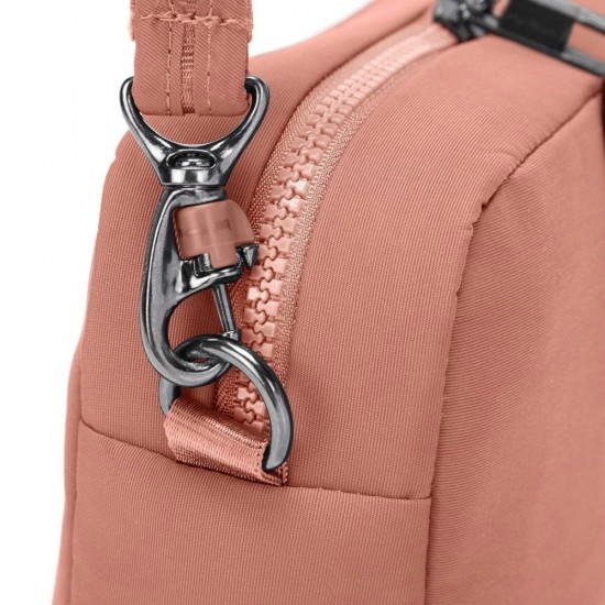 Сумка через плече жіноча антизлодій Pacsafe Citysafe CX square Crossbody рожевий - 20436340