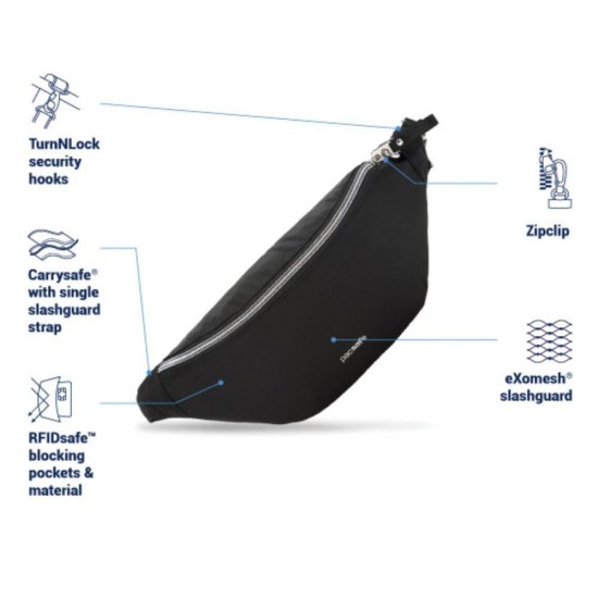 Сумка на пояс антизлодій Stylesafe Sling Pack темно-синій - 20635606