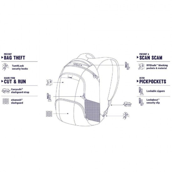 Рюкзак для ноутбука антизлодій Pacsafe Metrosafe LS450 чорний - 30435100