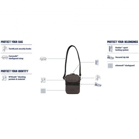 Сумка через плече антизлодій Pacsafe Metrosafe X Compact Crossbody синій - 30610646
