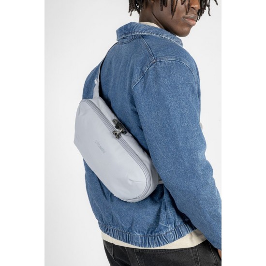 Сумка через плече антизлодій Pacsafe V Urban Sling світло-сірий/чорний - 30615148