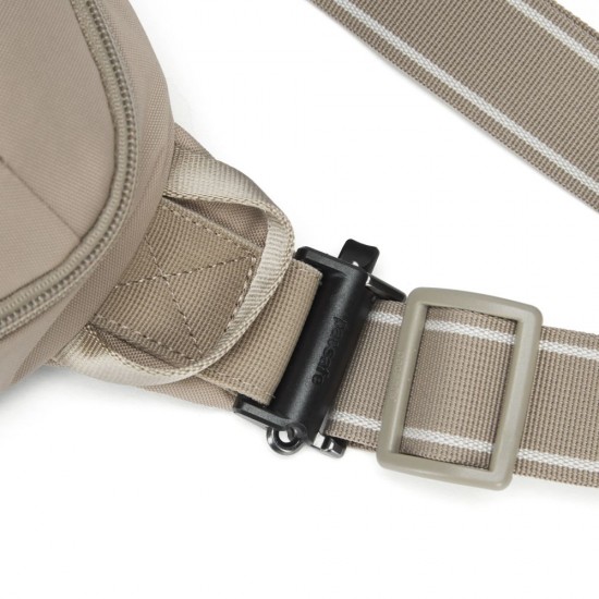 Сумка через плече антизлодій Pacsafe V Urban Sling бежевий/чорний - 30615237
