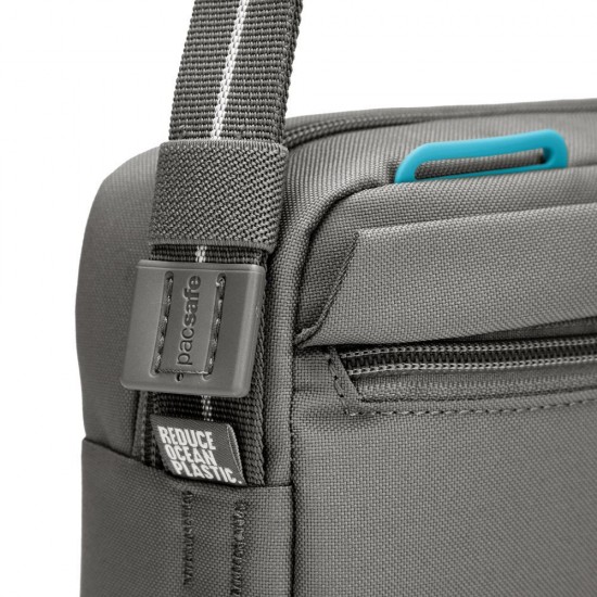 Сумка через плече антизлодій Pacsafe GO Crossbody сірий/помаранчевий - 35105146