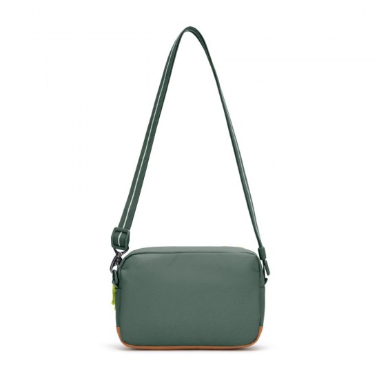 Сумка через плече антизлодій Pacsafe GO Crossbody темно-зелений/помаранчевий - 35105535