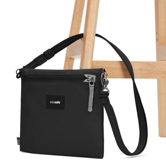 Сумка через плече антизлодій Pacsafe GO Crossbody насичений чорний - 35125130