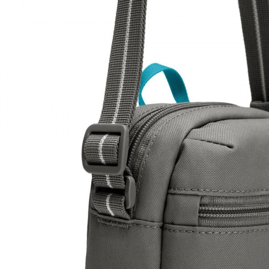 Сумка через плече антизлодій Pacsafe GO Micro Crossbody сірий/блакитний - 35130146