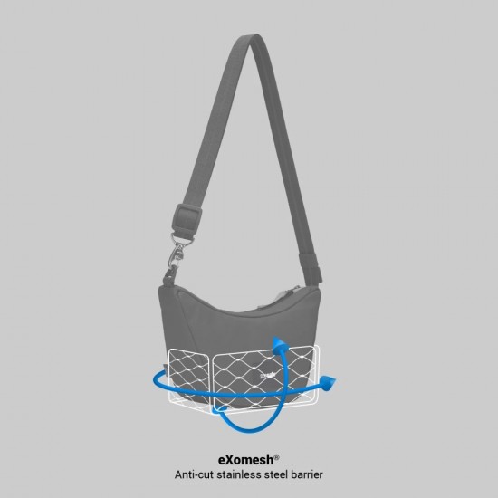 Сумка через плече антизлодій Pacsafe GO Lunar Crossbody насичений чорний - 35135130