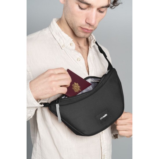 Сумка через плече антизлодій Pacsafe GO Lunar Crossbody насичений чорний - 35135130