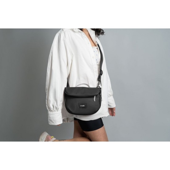 Сумка через плече антизлодій Pacsafe GO Saddle Crossbody насичений чорний - 35140130