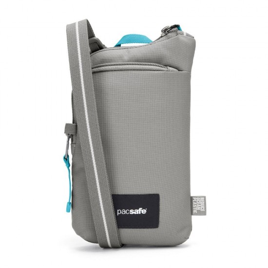 Сумка через плече антизлодій Pacsafe GO Tech Crossbody сірий/блакитний - 35175146