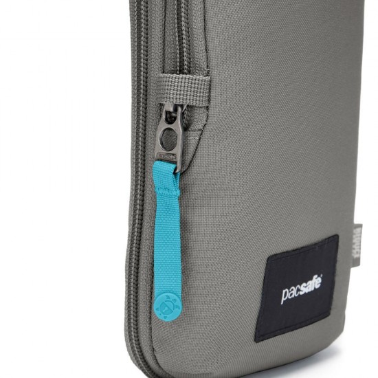 Сумка через плече антизлодій Pacsafe GO Tech Crossbody сірий/блакитний - 35175146