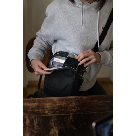 Сумка через плече антизлодій Pacsafe LS100 Crossbody чорний - 40131138