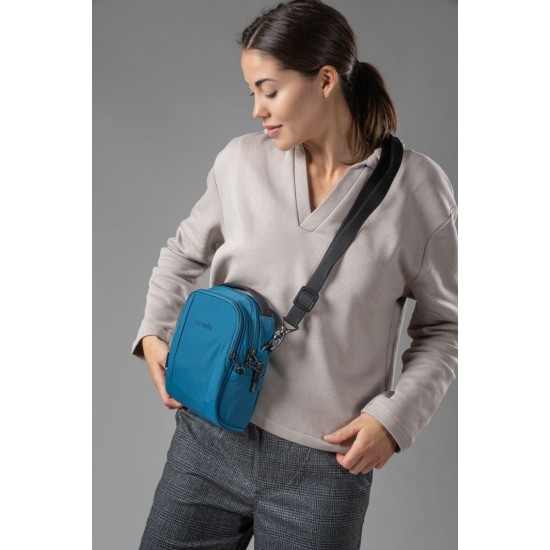 Сумка через плече антизлодій Pacsafe LS100 Crossbody синій - 40131530