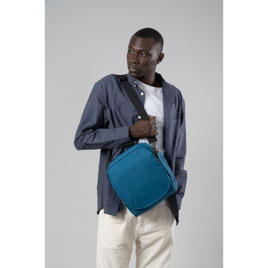 Сумка через плече антизлодій Pacsafe LS200 Crossbody синій - 40133530