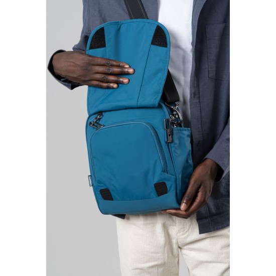 Сумка через плече антизлодій Pacsafe LS200 Crossbody синій - 40133530