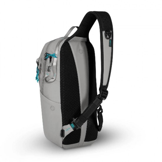 Сумка через плече антизлодій Pacsafe Eco 12L Sling сірий/чорний - 41103145