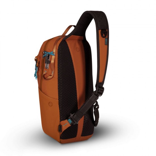 Сумка через плече антизлодій Pacsafe Eco 12L Sling теракотовий/чорний - 41103231