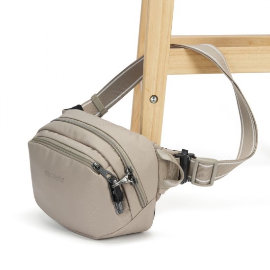 Сумка на пояс антизлодій Pacsafe V Hip Pack бежевий/чорний - 60141237 Сумка на пояс антизлодій Pacsafe V Hip Pack бежевий/чорний - 60141237