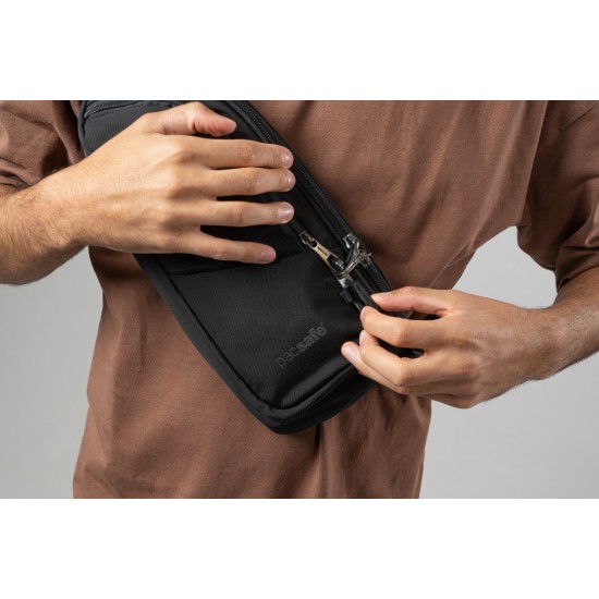 Сумка через плече антизлодій Pacsafe V Action Sling насичений чорний - 60161130